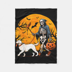 Halloween Dog Skeleton Leads Dog Halloween Fleece Blanket