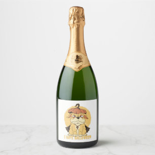 halloween dog sparkling wine label