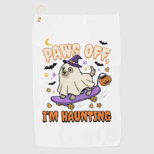 Halloween Dog Spooky Skate Ride Golf Towel