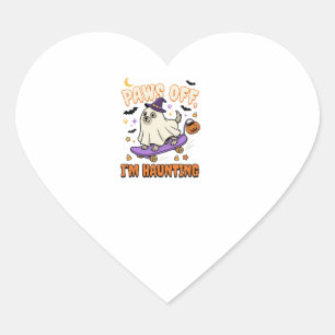 Halloween Dog Spooky Skate Ride Heart Sticker