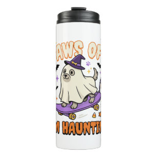 Halloween Dog Spooky Skate Ride Thermal Tumbler