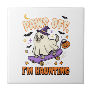 Halloween Dog Spooky Skate Ride Tile