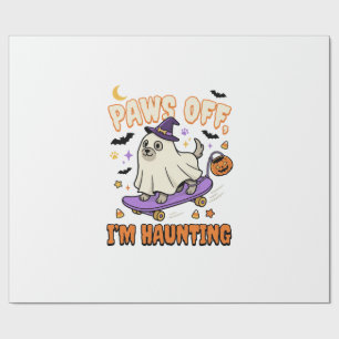 Halloween Dog Spooky Skate Ride Wrapping Paper