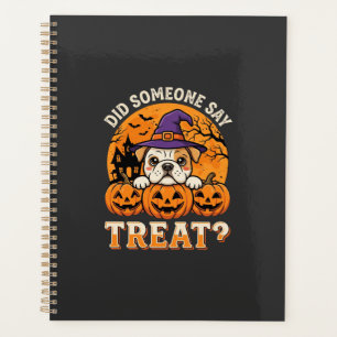 Halloween Dog Treat Bulldog Pumpkin Design Planner