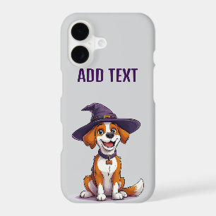 Halloween Dog Wearing a Witch Hat