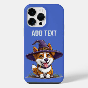 Halloween Dog Wearing a Witch Hat iPhone 14 Pro Max Case