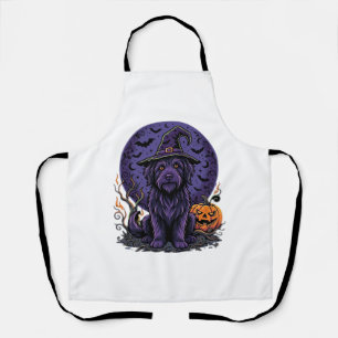 Halloween Dog Witch Pumpkin Vector Art Apron