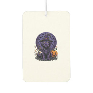 Halloween Dog Witch Pumpkin Vector Art Car Air Freshener