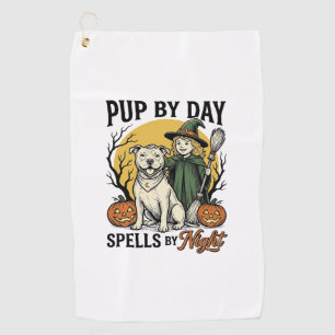 Halloween Dog Witch Shirt Vintage Engraving Pet Te Golf Towel