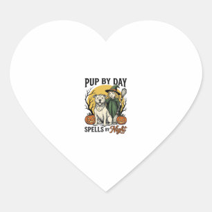 Halloween Dog Witch Shirt Vintage Engraving Pet Te Heart Sticker
