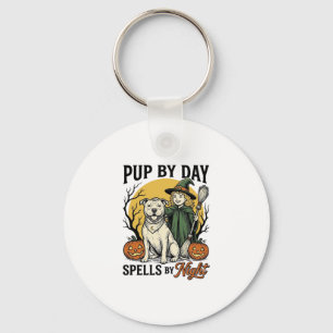 Halloween Dog Witch Shirt Vintage Engraving Pet Te Key Ring
