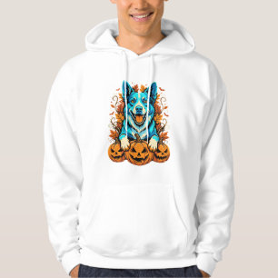 Halloween Dog With Jack O Lantern Pumpkins_1 Hoodie
