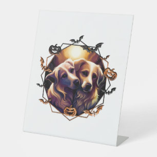 Halloween Dogs Pedestal Sign