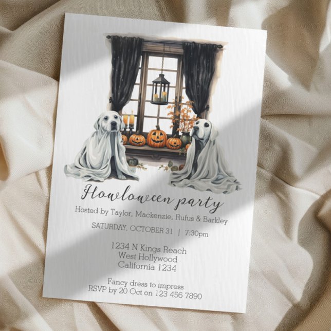 Halloween Dogs Themed Party Howloween Fun Invitation (Halloween Dogs Themed Party Howloween Fun Invitations from Ricaso. Two dogs Halloween party.)