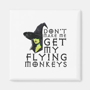 Halloween Dont Make Me Get Monkeys Funny Witch Cos Magnet