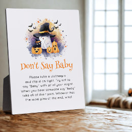 Halloween 'Don't Say Baby' Baby Shower Game  Plaque