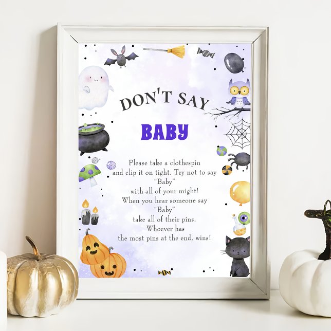 Halloween "Don't Say Baby" Baby Shower Game Poster (Creator Uploaded)