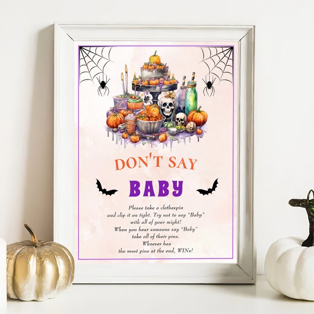 Halloween "Don't Say Baby" Baby Shower Game Poster (Creator Uploaded)