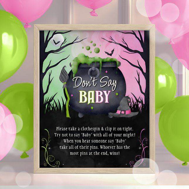 Halloween Don't Say Baby Baby Shower Game Sign (Creator Uploaded)
