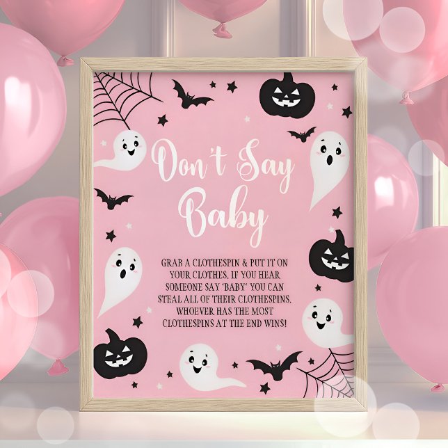 Halloween "Don't Say Baby" Baby Shower Poster Sign (Creator Uploaded)