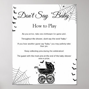 Halloween Don't Say Baby Shower Game Sign