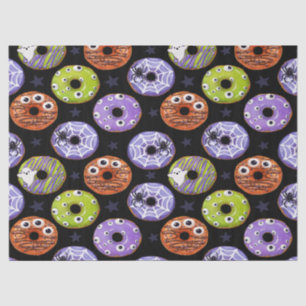 Halloween Donuts Pattern. Scary Doughnut Pattern. Tissue Paper