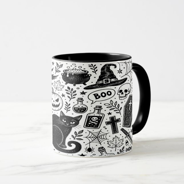 Halloween Doodle Mug (Front Right)