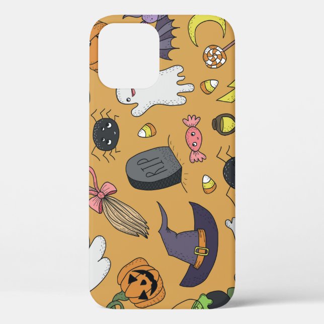 Halloween Doodle Objects Seamless Pattern Case-Mate iPhone Case (Back)