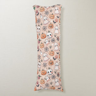 Halloween Doodle Pattern with Ghosts & Pumpkins 2 Body Cushion