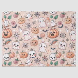 Halloween Doodle Pattern with Ghosts & Pumpkins 2 Tissue Paper