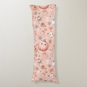 Halloween Doodle Pattern with Ghosts & Pumpkins Body Cushion