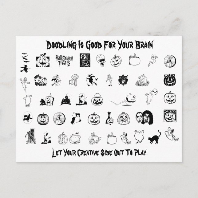 Halloween Doodle Postcard (Front)
