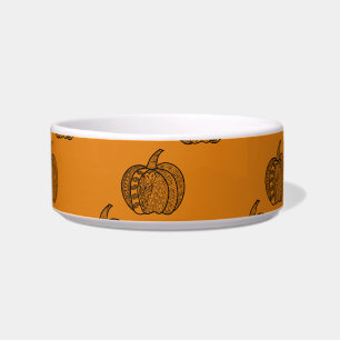 Halloween doodles boho mandala pumpkins Autumn Bowl