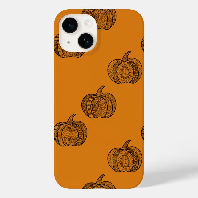 Halloween doodles boho mandala pumpkins Autumn Case-Mate iPhone Case (Back)