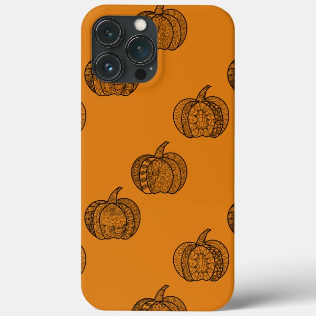 Halloween doodles boho mandala pumpkins Autumn Case-Mate iPhone Case (Back)