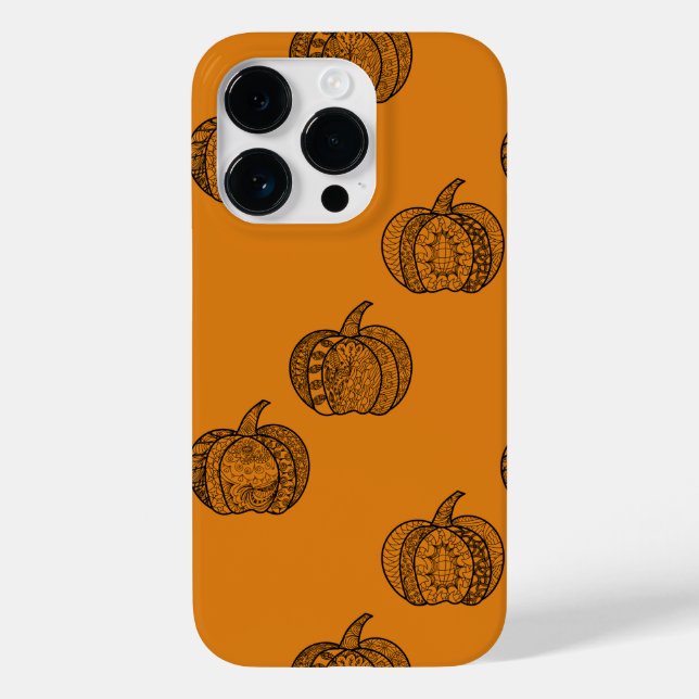 Halloween doodles boho mandala pumpkins Autumn Case-Mate iPhone Case (Back)