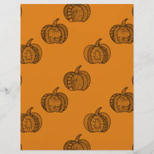 Halloween doodles boho mandala pumpkins Autumn Custom Letterhead