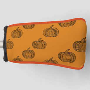Halloween doodles boho mandala pumpkins Autumn Golf Head Cover
