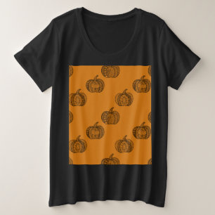 Halloween doodles boho mandala pumpkins Autumn Plus Size T-Shirt
