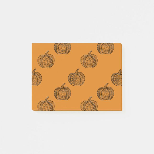 Halloween doodles boho mandala pumpkins Autumn Post-it Notes (Front)