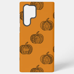 Halloween doodles boho mandala pumpkins Autumn Samsung Galaxy Case