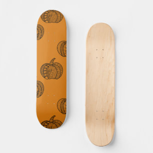 Halloween doodles boho mandala pumpkins Autumn Skateboard