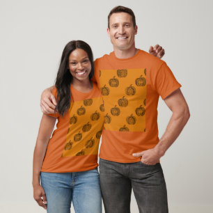 Halloween doodles boho mandala pumpkins Autumn T-Shirt