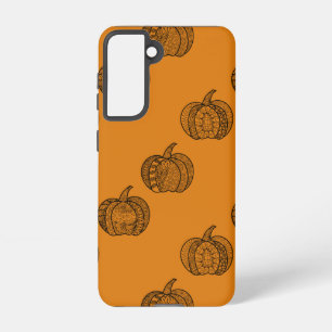 Halloween doodles boho zentangles pumpkins Autumn Samsung Galaxy Case