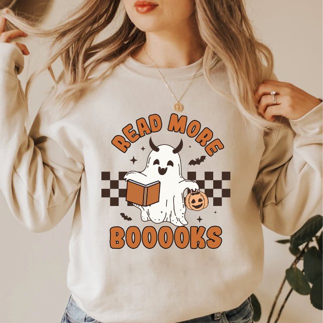Halloween Doodles Ghost Books Lovers Sweatshirt (Halloween Doodles Ghost Books Lovers Sweatshirt)