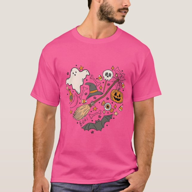 Halloween Doodles Hearth Sweatshirt Halloween Pump T-Shirt (Front)