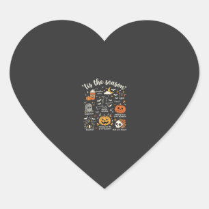 Halloween Doodles Tis the Season Witch Design Heart Sticker