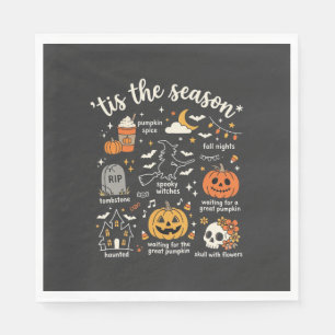 Halloween Doodles Tis the Season Witch Design Napkin