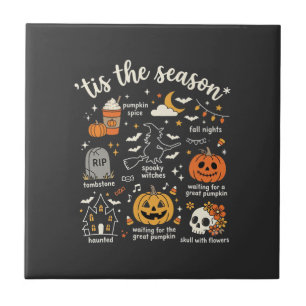 Halloween Doodles Tis the Season Witch Design Tile