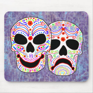 Halloween DOTD Comedy-Tragedy Skulls Mouse Pad